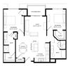 2 Bedroom E SIM Floor Plan 2 Bedroom E SIM Floor Plan at Two Points Crossing, Madison, WI